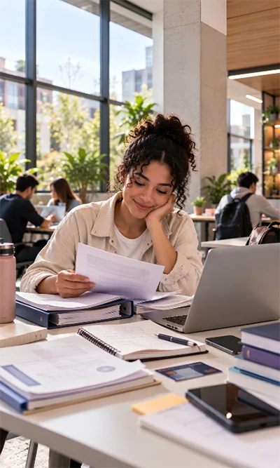 Estudiante homologando carrera